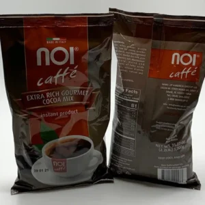 Noi instant chocolate powder front and back view